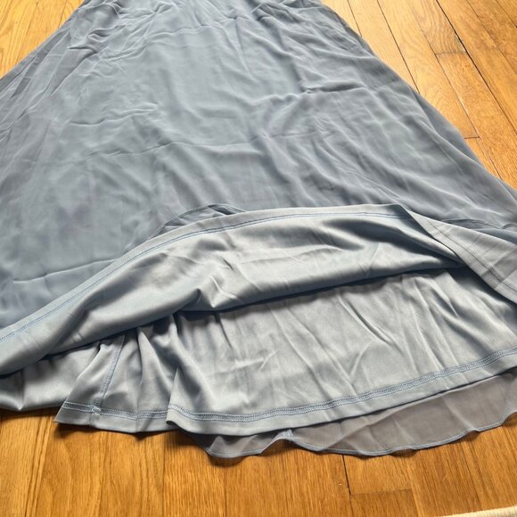 Birdy Grey Size S NEW Gwennie Chiffon Dusty Blue Maxi Bridesmaid Dress - Picture 7 of 16